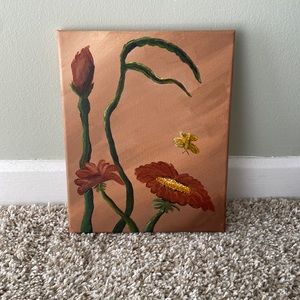 8x10 flower face Acrylic painting